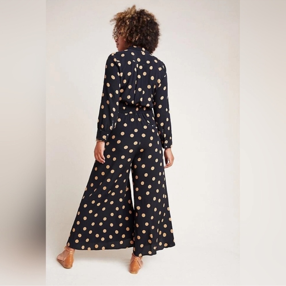 Anthropologie Loveland polkadot wide leg jumpsuit - Picture 2 of 12